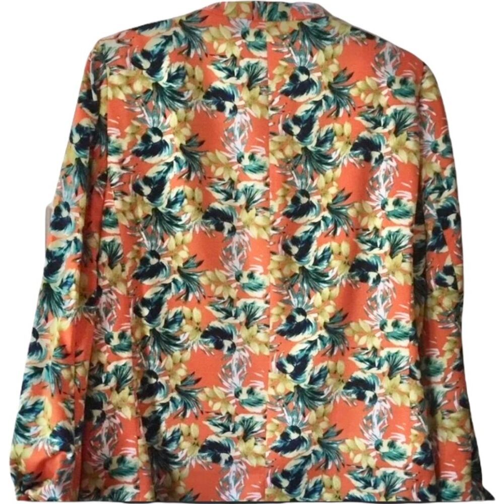⭐ 🔥 50% OFF SALE — FINAL PRICETahari ASL Orange Floral Blazer Jacket Size 2 NWT - Picture 6 of 14